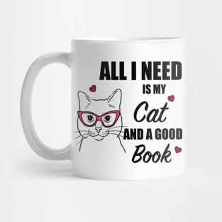 Cats and Books, Cat Lover, Book Lover Mug